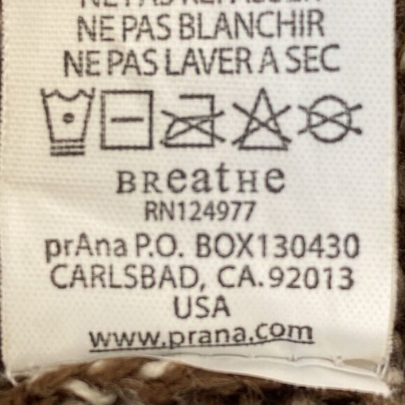 Prana Brown Cotton Knit Hooded Cardigan Sz S Boho Coastal Laganlook Yoga Girl - Picture 12 of 12